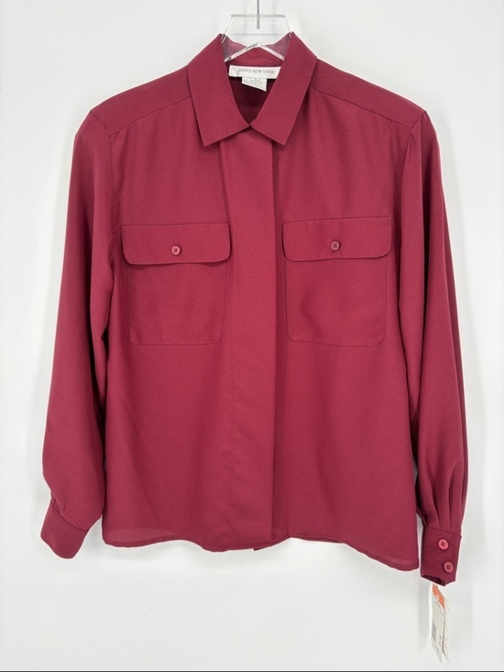 💆🏻‍♀️ nwt vintage Jones New York  Burgundy Button Front Blouse